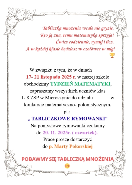 Tabliczkowe rymowanki